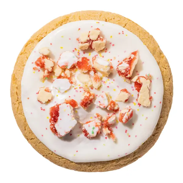 Frosted Strawberry Crumbl Cookie