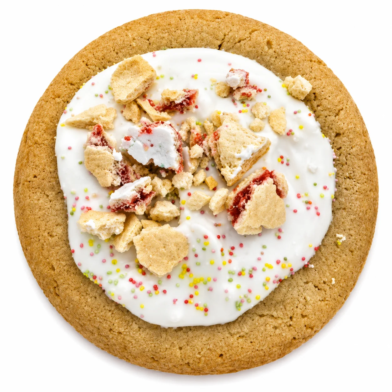 Frosted Strawberry Crumbl Cookie ft. Pop-Tarts